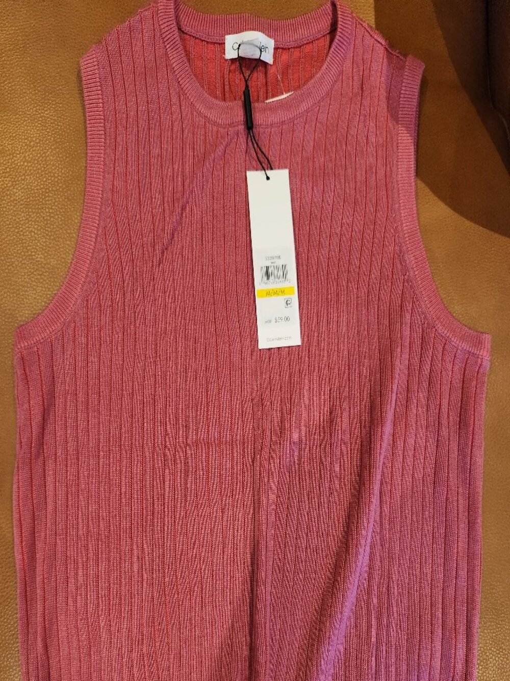 Calvin Klein Pink Ribbed Tank